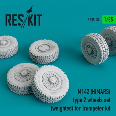ResKit RS35-0034 Scale 1:35 M142 (HIMARS) type 2 wheels set for Trumpeter kit