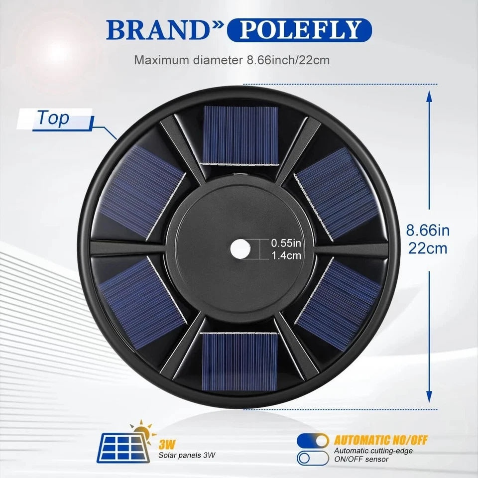 Flag Pole Light Solar Powered, 1200 Lumen Second Generation Outdoor Waterproof - Image 2 of 4