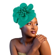 African Nigerian Women Big Flower Turban Headwrap Gele Headtie Wedding Party Cap