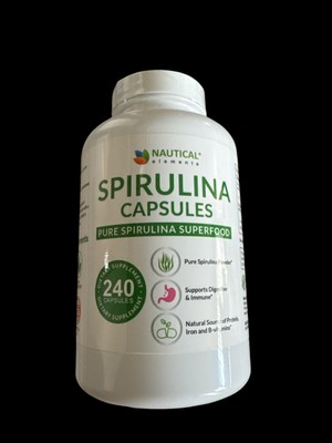 Spirulina Capsules  - 40 Servings Of Organic Spirulina Capsules -240 Cap Exp6/25