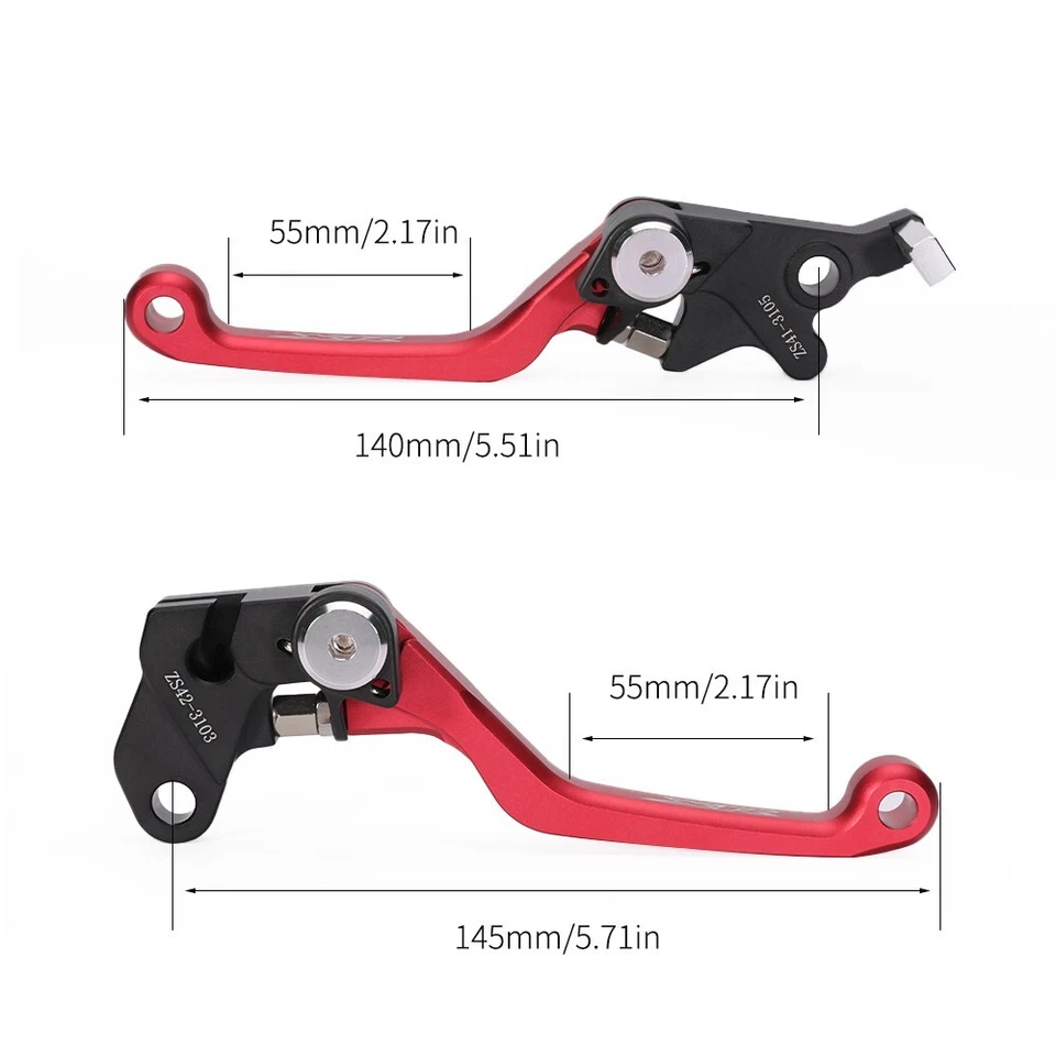 CNC Pivot Brake Clutch Levers For HONDA XR650L XR 650L XR650 L 1993-2024 Red - Image 2 of 4