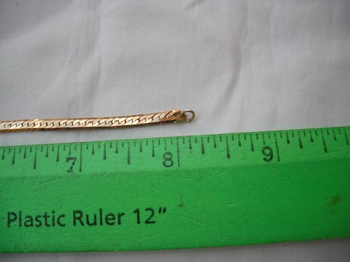 Gold Color Herringbone Chain Bracelet, Simulated? Faux? Gold Plated?, Length 8" - Picture 8 of 8