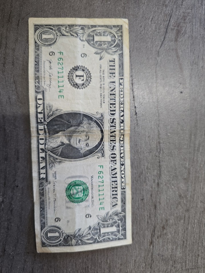 SOLID QUAD "1111" in $1 Dollar Bill SERIAL NUMBER of NOTEs from various ...