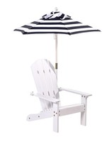 Klappbarer Adirondack-Liegestuhl Mit Sonnenschirm, Ca. 51,5X58,5X67,5 Cm – Natur