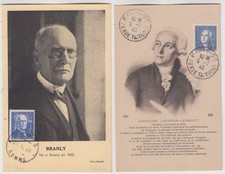 FRANCE 1943/44 *LAVOISTER* & *BRANLY* official illustrated maxi cards with FDC