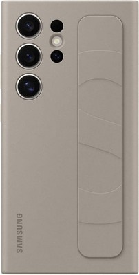 Original / Offizielle Samsung Galaxy S24 Ultra Standing Grip Hülle / Ständer - Taupe