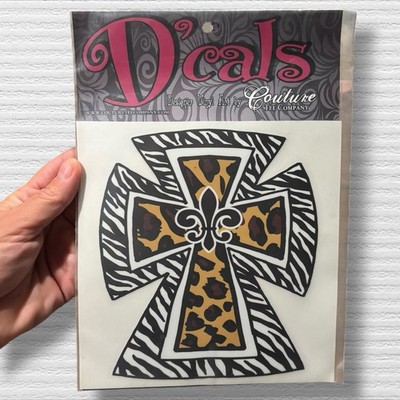 Couture Tee Company D cals Cross Decal Zebra Leopard Print Fleur De Lis Vinyl