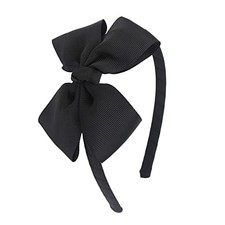 Fashion Bow Headband - Big Bow Grosgrain Ribbon Hair Hoop for Girls Black
