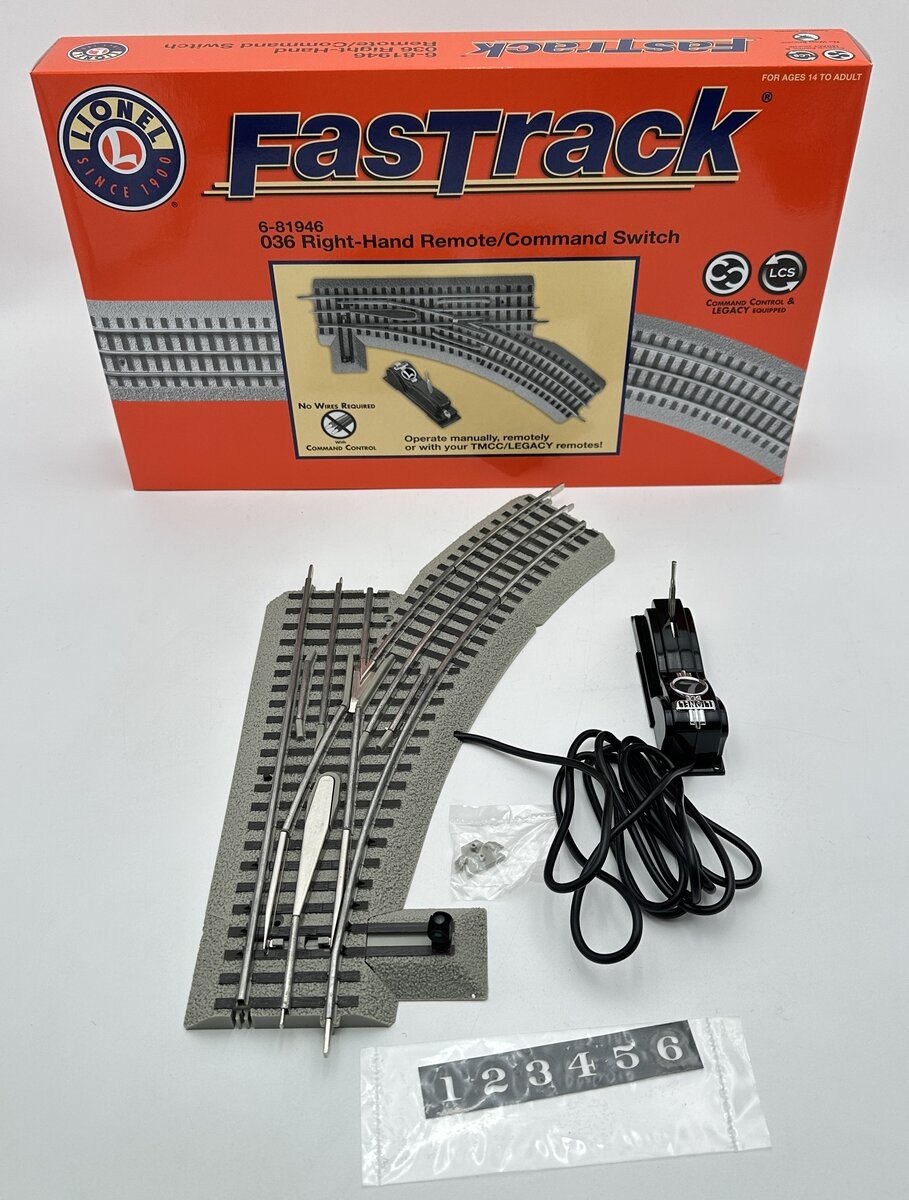 Lionel 6-81946 O O36 FasTrack Remote Right Hand Switch Turnout