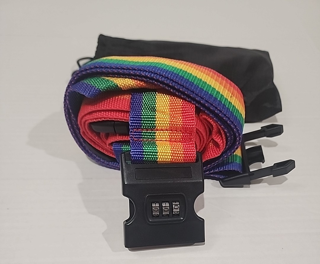 Strap Locking Suitcase Holder Belt With Lock Lgbtq Rainbow