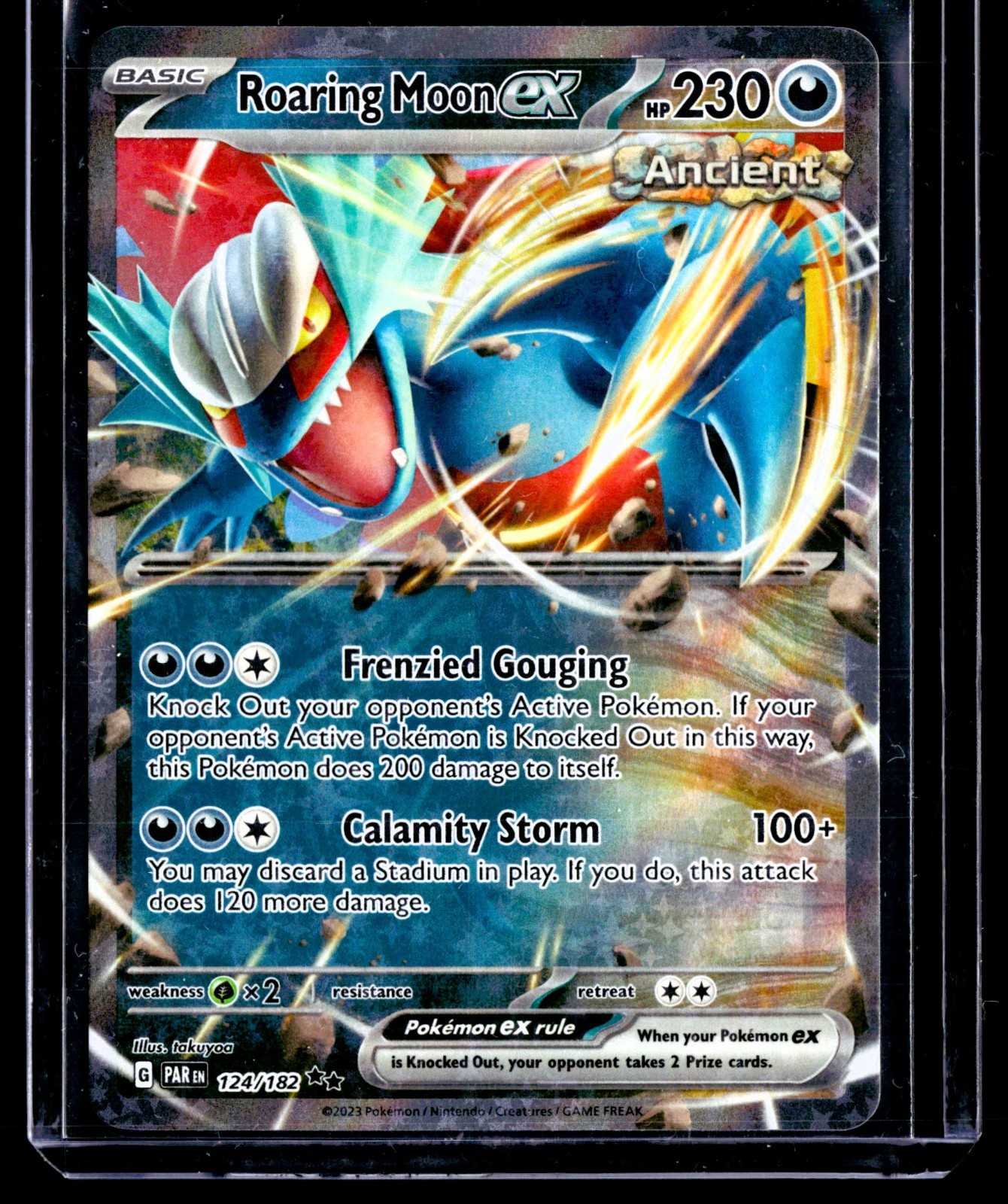 2023 TCG Pokémon #124 Roaring Moon ex 124/182 Holo Paradox Rift