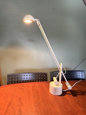 Lite Source White Counterbalance Articulating Halogen Portable Desk Lamp