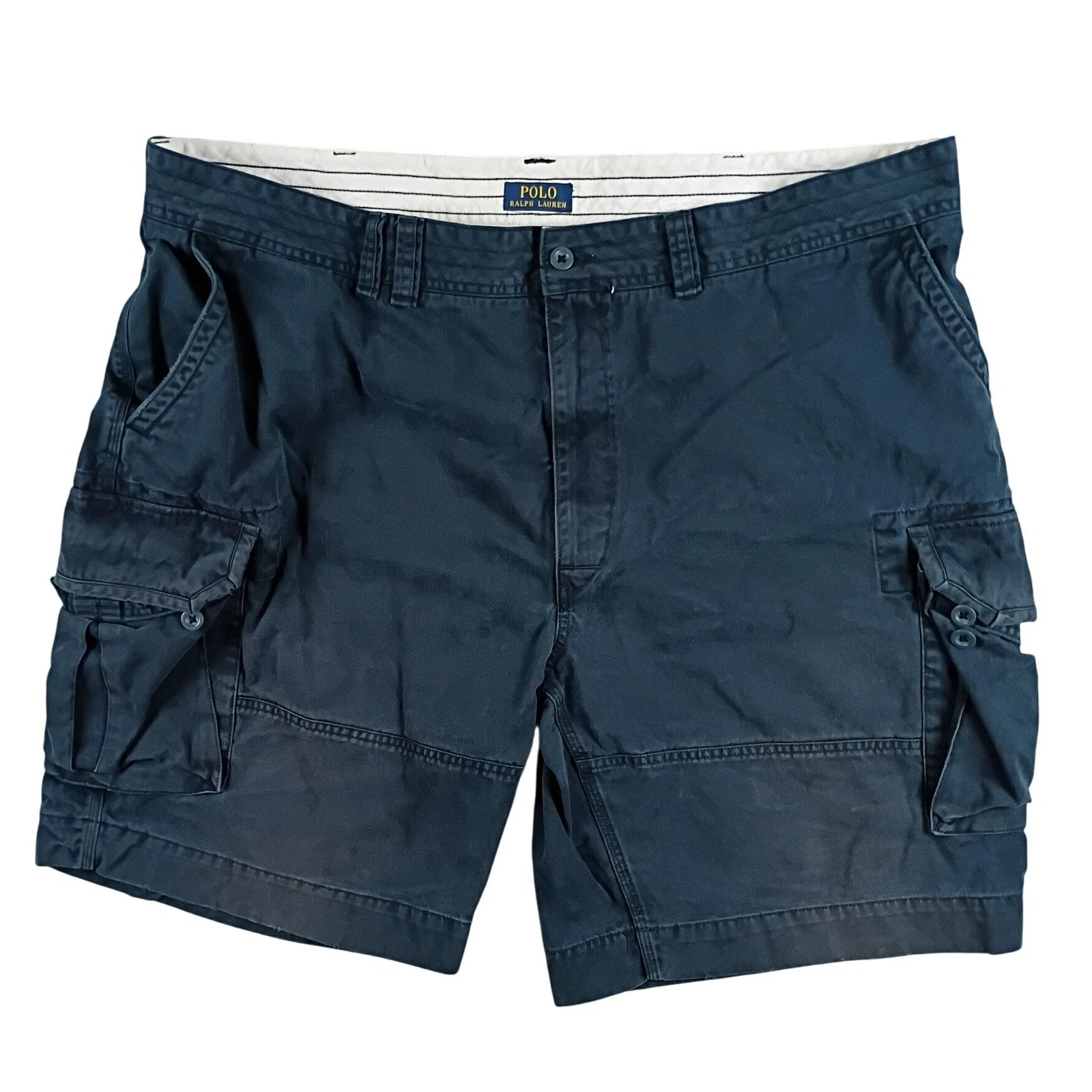 Polo Ralph Lauren Cargo Shorts Mens 48 Navy Blue Classic Chino Cotton Relaxed