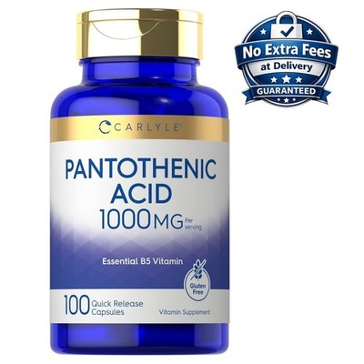 Ácido Pantoténico 1000mg 100 Cápsulas Vitamina B5 Suplemento 50 Porciones