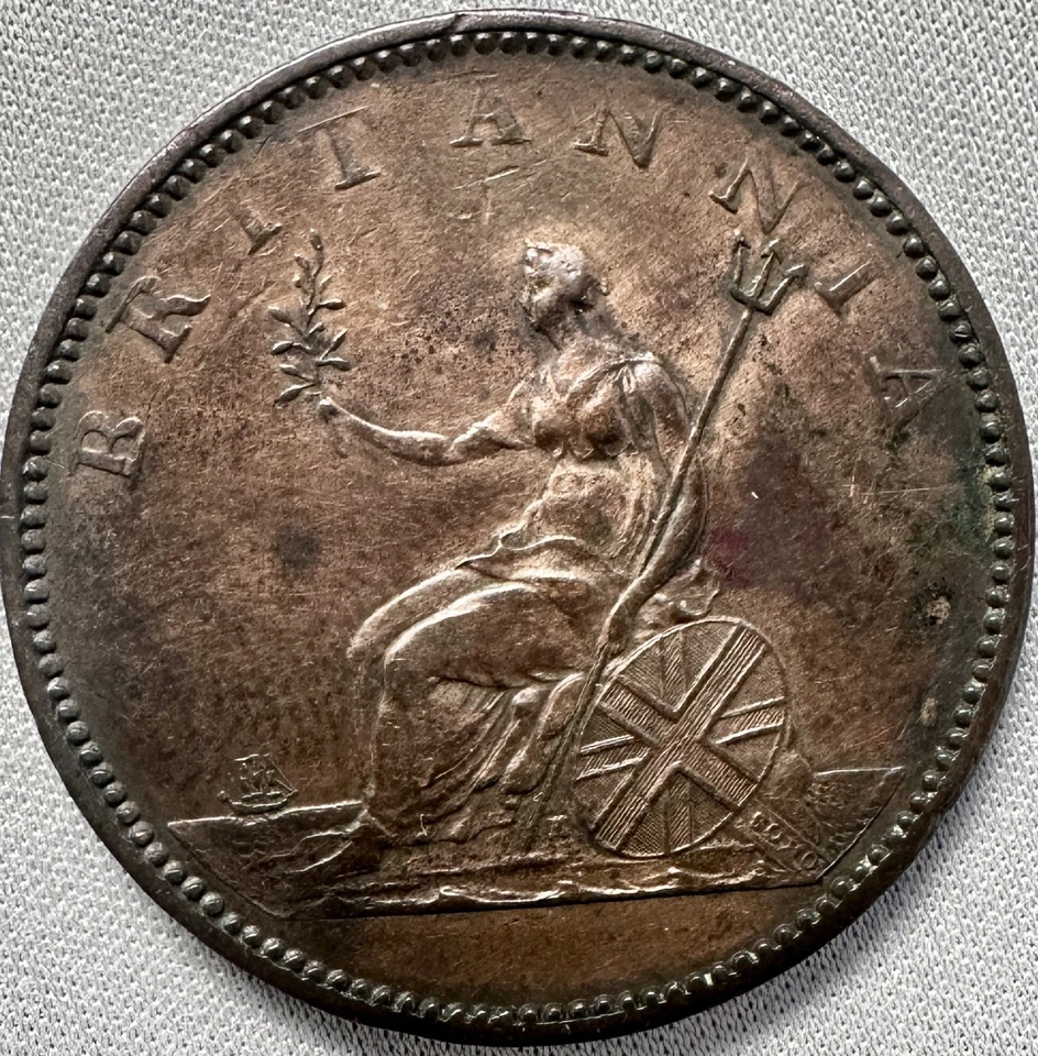 Moneda de cobre 1806 Gran Bretaña 1 Farthing - Jorge III 4ª emisión KM# 661 Foto 2 de 2