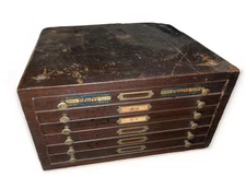 Vtg Perfit Fancy Crystals Industrial Steel Cabinet Watch 6 Drawer Tool Case 