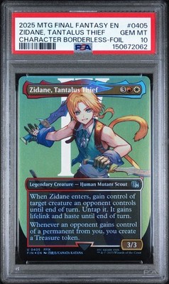 2025 MTG Final Fantasy Borderless Foil #0405 Zidane Tantalus Thief PSA 10