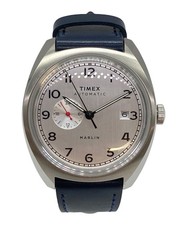 TIMEX Merlin Jet Blue Leather Silver TW2V61900 #641