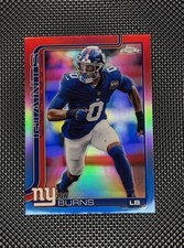 2025 Topps Chrome Football Brian Burns Red White & Blue Refractor #234 Giants