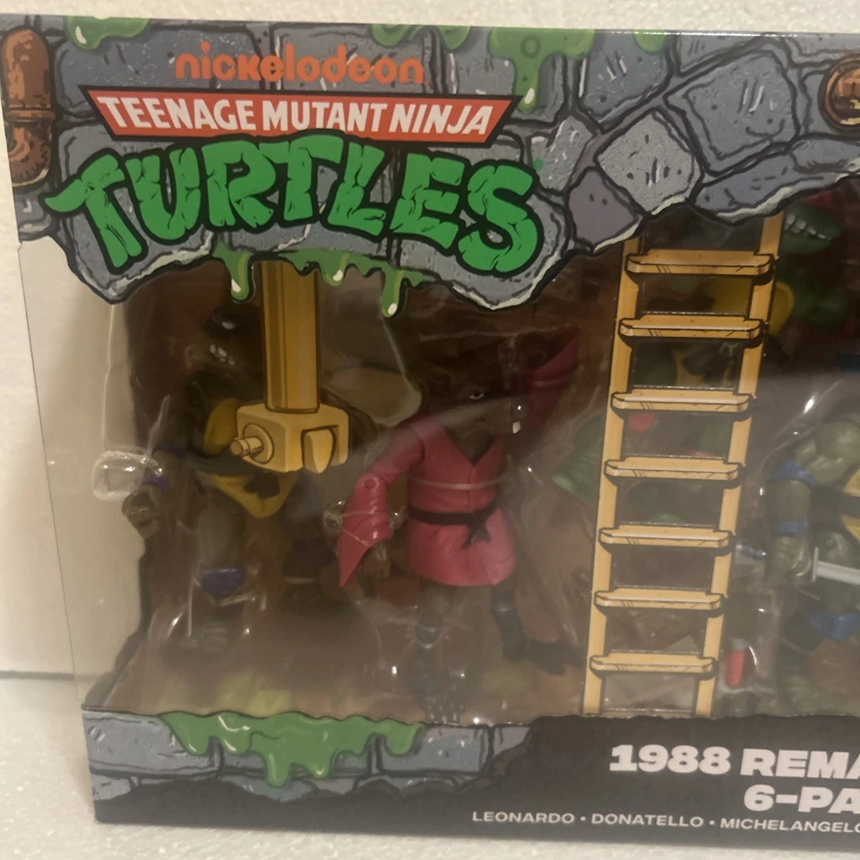💥Playmates Teenage Mutant Ninja Turtles TMNT 1988 remasterizado animado paquete de 6💥 Foto 2 de 4