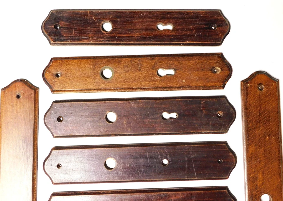 250X48mm, Vintage Lot de 10 anciennes PLaques de Propreté en bois, Porte - Photo 3/4