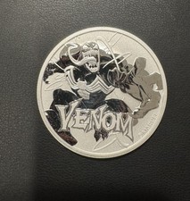 Venom BU 1 OZ .999 Silver Coin Tuvalu 1 Dollar Guaranteed Genuine Capsule C111