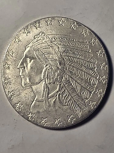 Silver .999 1 oz Incuse Indian Silver Round .999 Silver Bullion 1 Troy Ounce