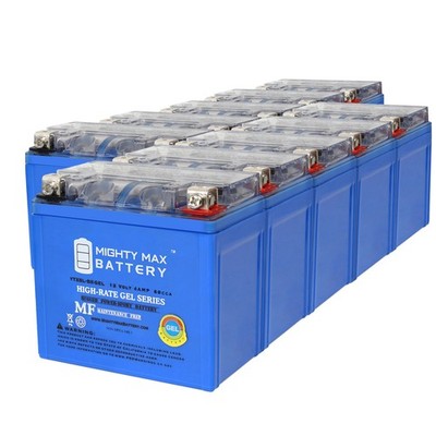 Mighty Max YTX5L-BS GEL Motorcycle Battery Replacement - 12V 4AH 10CCA - 10 Pack
