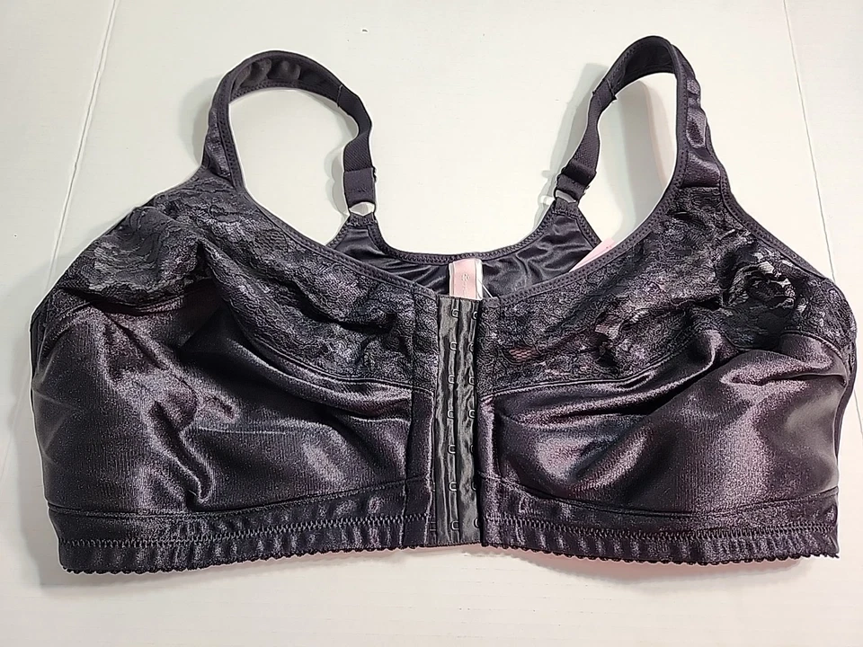 Sujetador Comfort Choice 46DD NUEVO CON ETIQUETAS Cierre Frontal Inalámbrico Negro Encaje Fácil Potenciador Foto 3 de 4