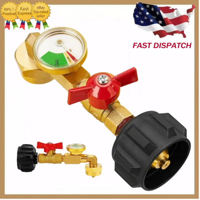 #ad #ad 1Lb To 20Lb Tank Propane Refill Adapter With Gauge And ON Off Control Valve USA $11.89