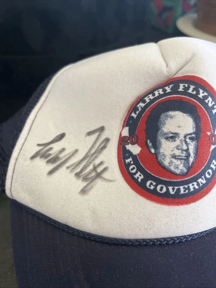 Sombrero Larry Flynt para gobernador firmado por Flint Foto 4 de 4