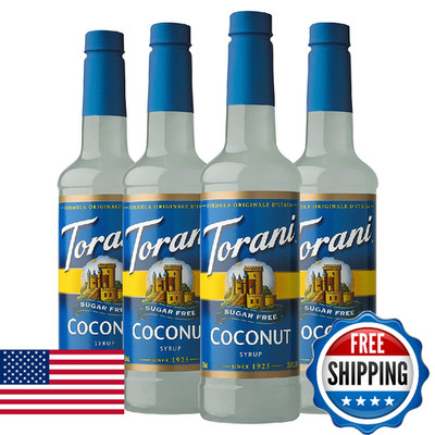 Torani Sugar Free Coconut Syrup, 25.4 oz (4-Pack)