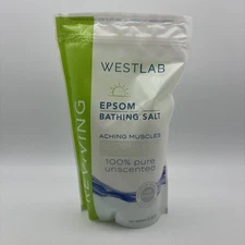 West Lab Epsom Bathing Salts 100% Pure Unscented Aching Muscle Reliever - 2.2lb