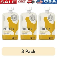 Free Range Chicken Organic Peas Carrots Stage 2 Baby Food Pouches 3 Pack 3.5oz