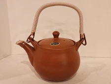 New Vintage Teapot Dobin Tokoname MAMIYA Orange Stainless Mesh Plain Japanese