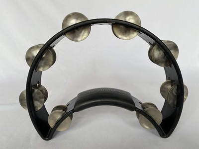 Rhythm Tech Black Half Moon Double Row Tambourine Hand Percussion Instrument