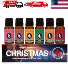 Exquisite Set of 6 Holiday Fragrance Oils - 10ml Each for Relaxing Aromatherapy