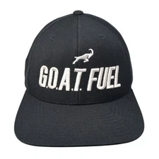 Goat Fuel Snapback Cap Black OS Adjustable Embroidered The Classics Yupoong