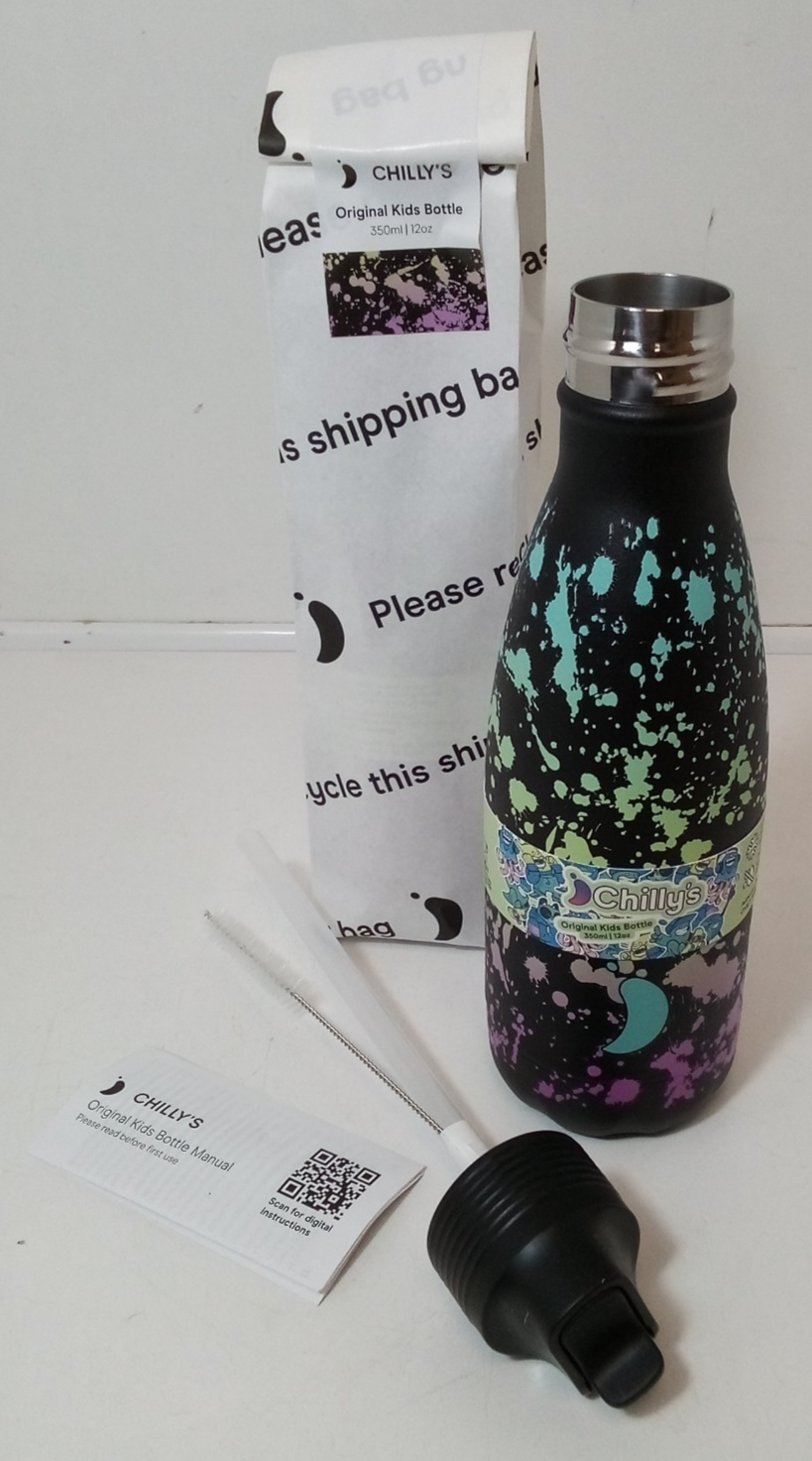Chilly's Bottle Kids Splatter Straw Brush 350ml - NEW