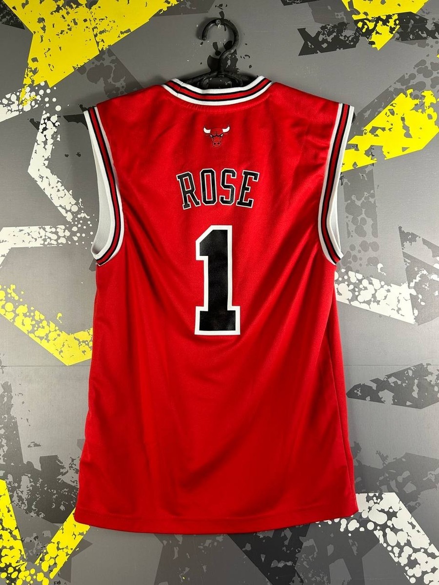 Rose Chicago Bulls Jersey NBA Basketball Shirt Red Adidas Men Size
