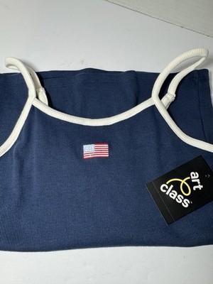 Art Class Girls XL Tank Top Patriotic Flag Red White Blue From Target