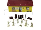 Marx Construction Camp Big Inch Pipeline Playset Tin Litho Building Figures