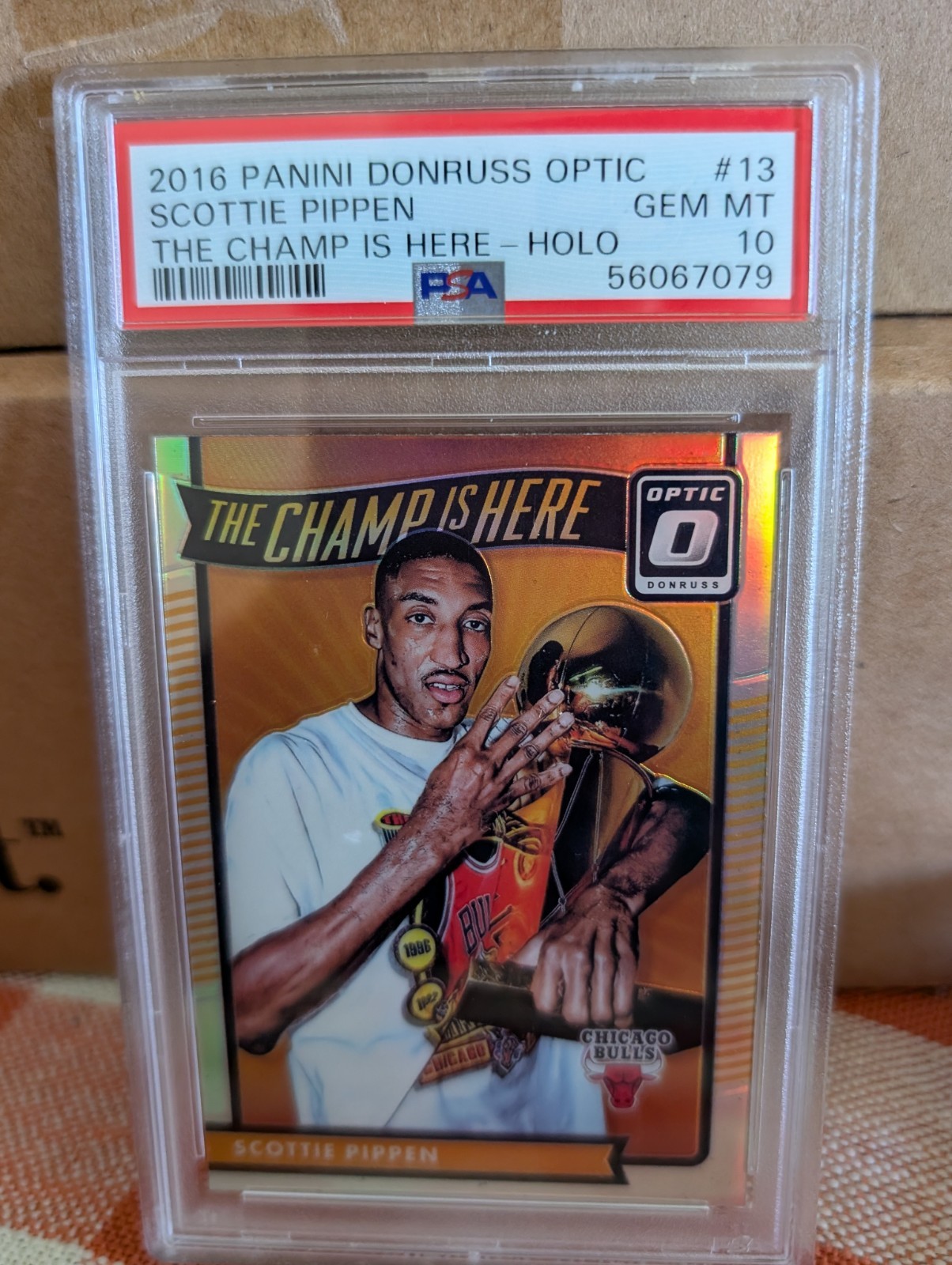 2016-17 Donruss Optic Scottie Pippen The Champ is Here Holo PSA 10 Bulls