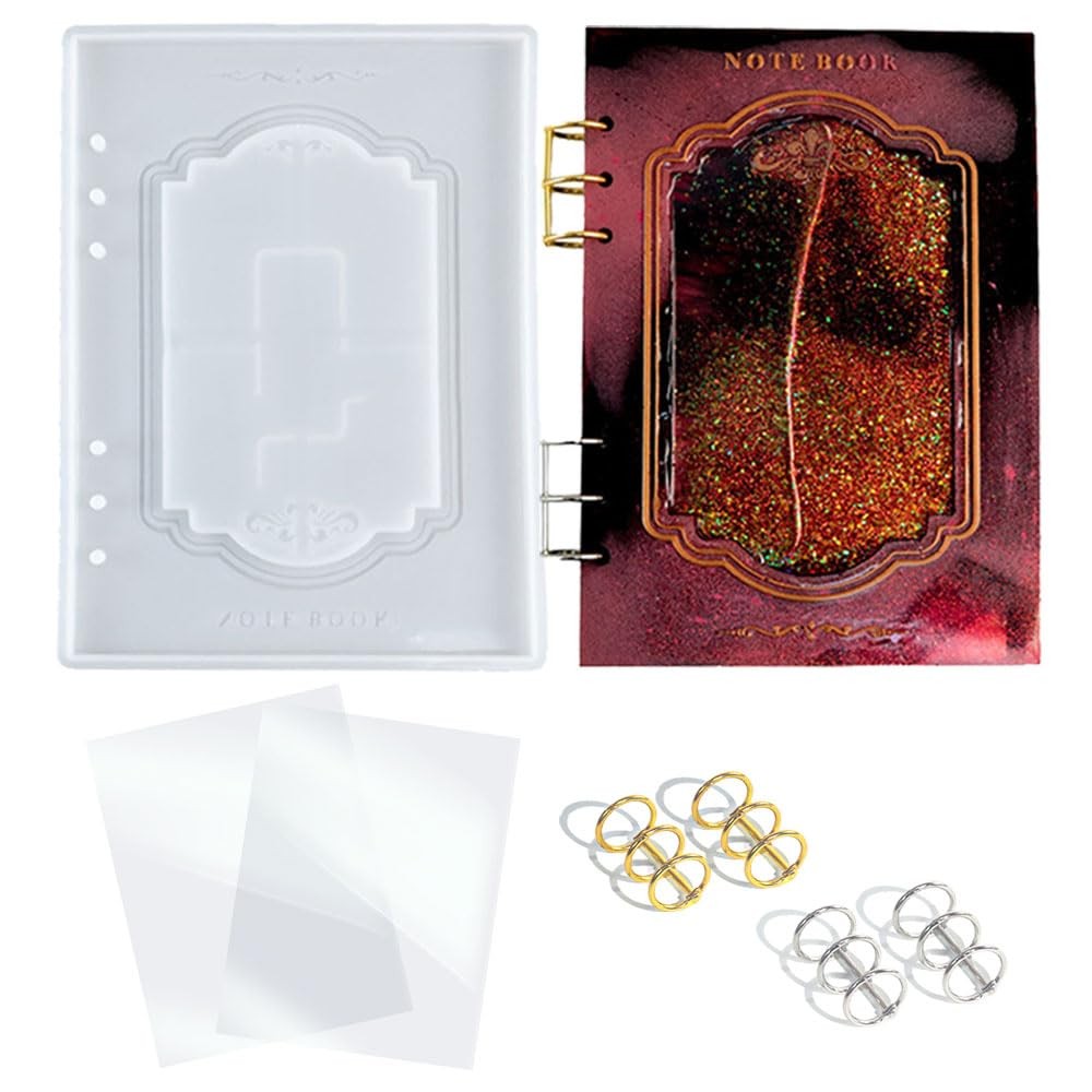 Classical Style Notebook Cover Resin Mold Kit with Silicone Molds-image