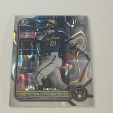 2022 Bowman Chrome Jheremy Vargas Lava Refractor 090/399 SP RC #BCP-144 Brewers