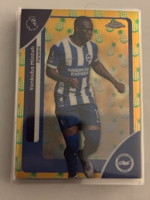 2025/26 Topps Chrome Premier League  Yankuba Minteh Pineapple Blast Refractor