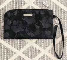 baggallini Women's Black Floral RFID Wristlet Clutch Wallet
