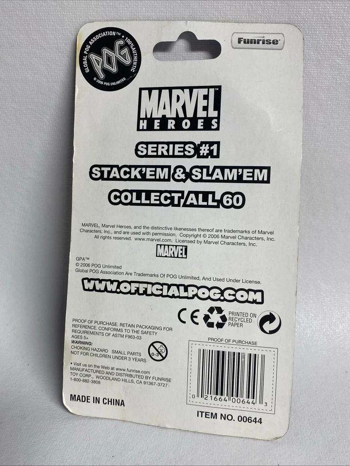 NEW 2006 Marvel Heroes. Series # 1 Stack'em and Slam'em Pogs. V46 - Image 2 of 2