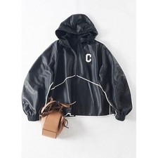 NEW Women Genuine Leather Hooded Jacket Cropp...