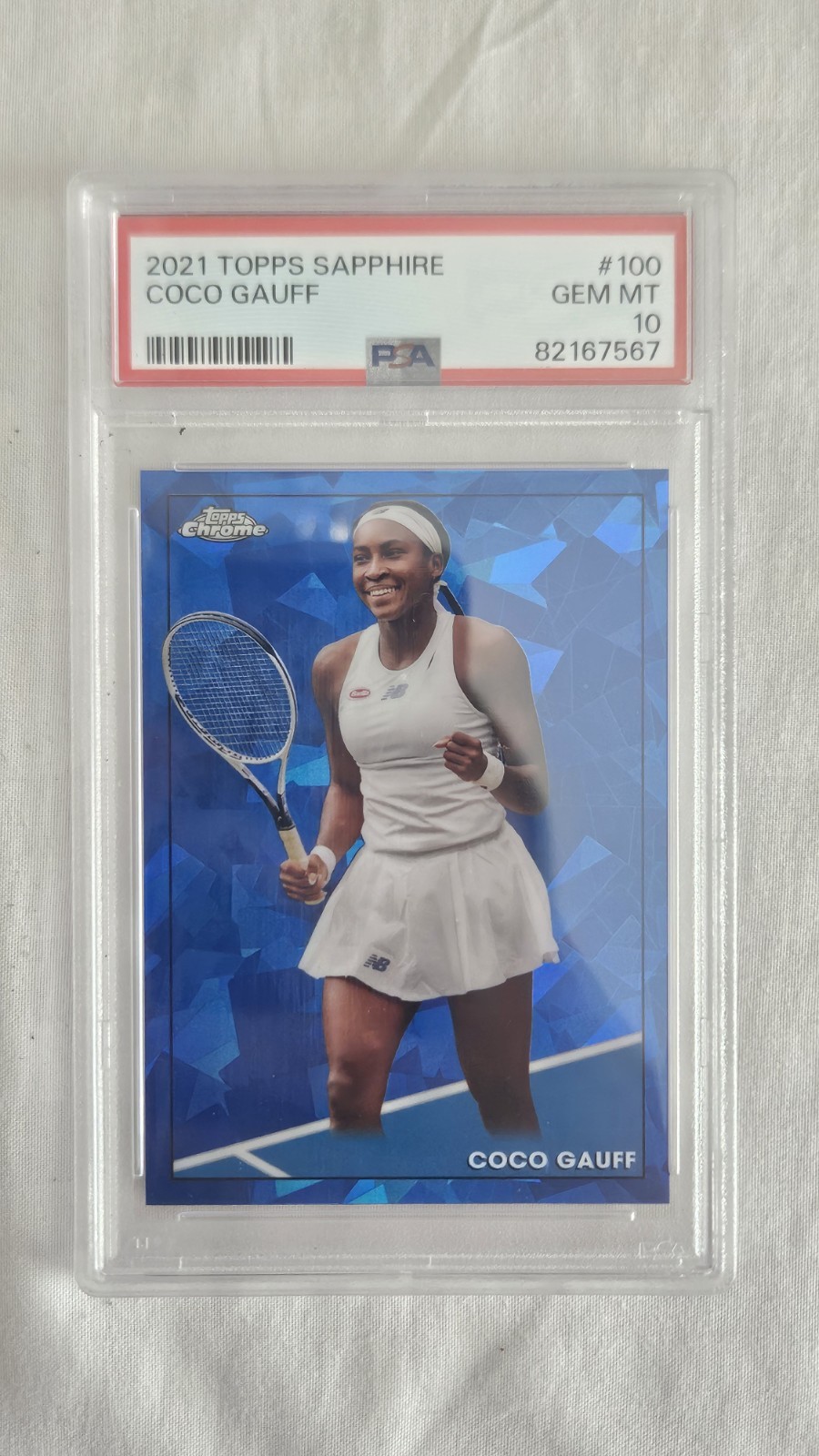 COCO GAUFF 2021 Topps Chrome Sapphire #100 PSA 10 Rookie 🔥 